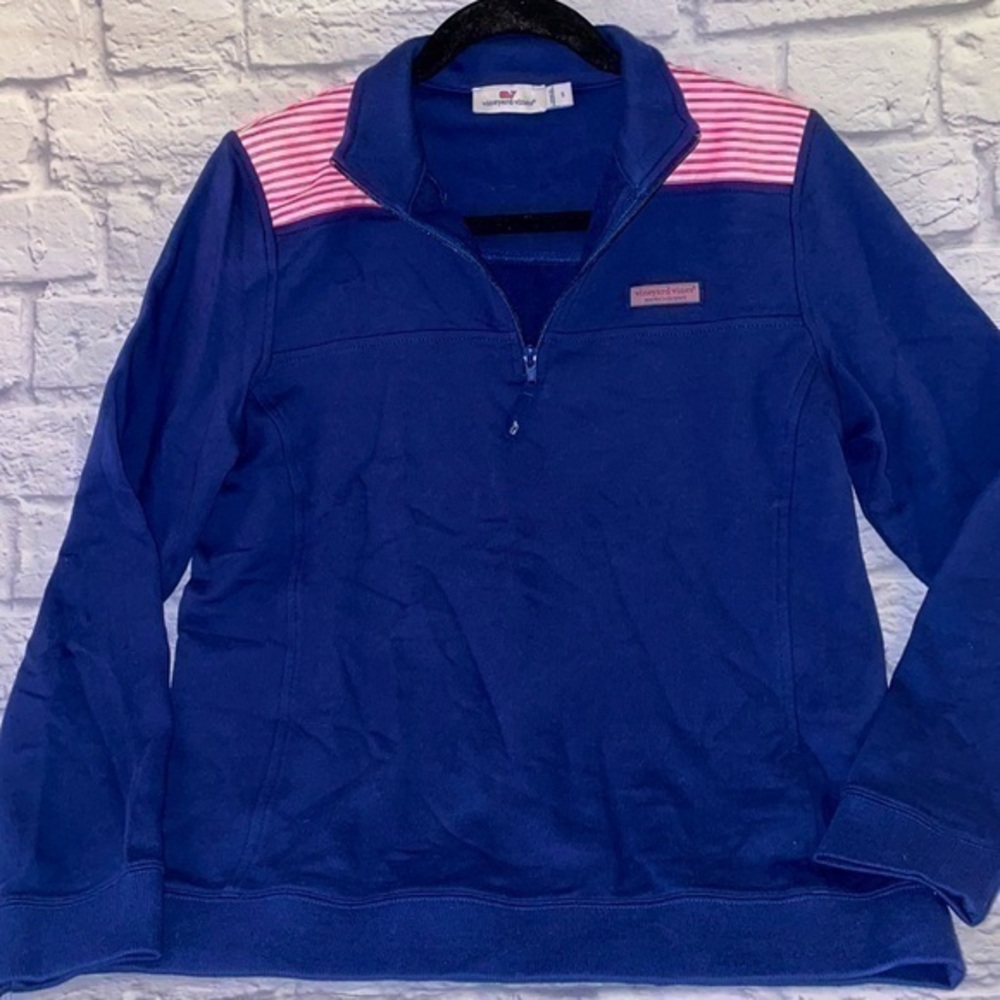 Vineyard Vines Ladies 1/4 Zip Cotton Pullover Jacket Sweatshirt Shacket